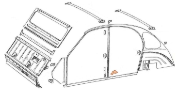 Verstärkungsblech links von B-Säule zum Schweller, 2CV