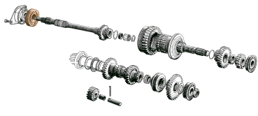 Lager SKF von Getriebewelle (mit Nutring), 2CV