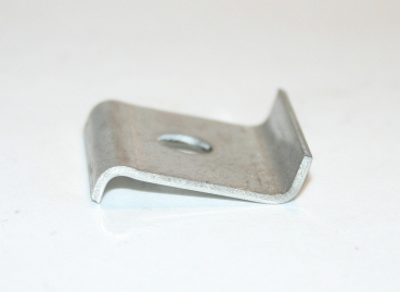 Auspuffhalteplatte -Edelstahl- v. Haltegummi/Endrohr lang, 2CV
