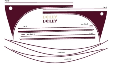 Klebesatz Dolly bordeaux / beige, 2CV