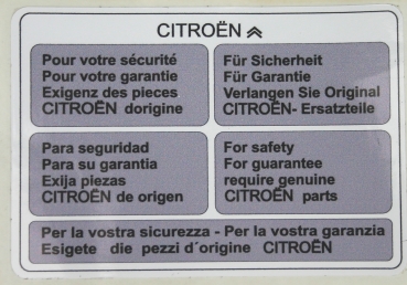 Aufkleber für Heckklappe innen -CITROEN Ersatzteile-