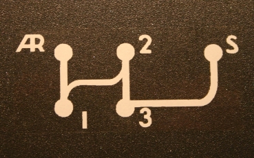 Aufkleber Schaltschema, 2CV bis 1963