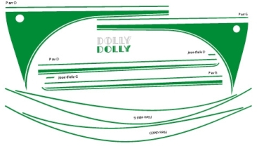 Preview: Klebesatz Dolly grün/weiß, 2CV