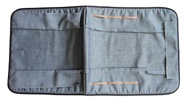 Preview: Bezug Sitz vorne oder hinten blau gestreift, 2CV 50er / 60er Jahre