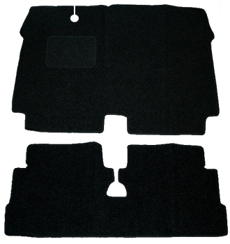 Bodenmattensatz schwarz Velours vorne & hinten, 2CV (vorne & hinten) / AK vorne