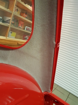 Filzverkleidung innen grau mit 3. Seitenfenster 6teilig, 2CV