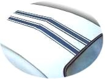 Rolldach weiß/blau -france transat- (grob gerippt), 2CV