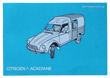 Bedienungsanleitung Acadyane: Ausgabe Oktober 1980