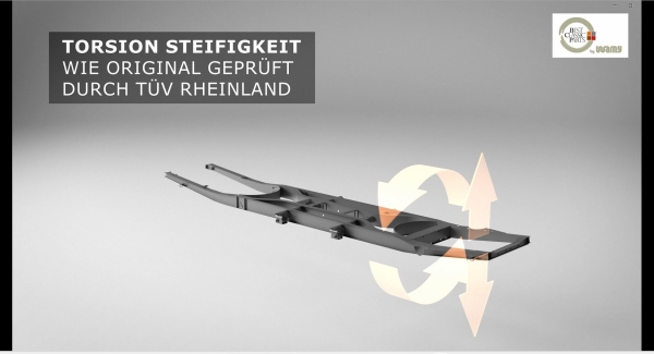 Fahrzeugrahmen -elektrolytisch verzinkt- (mit TÜV Rheinland-Gutachten), 2CV4/6, DYANE4/6 (Preis vor Angebotsabzug 1.299,--€)