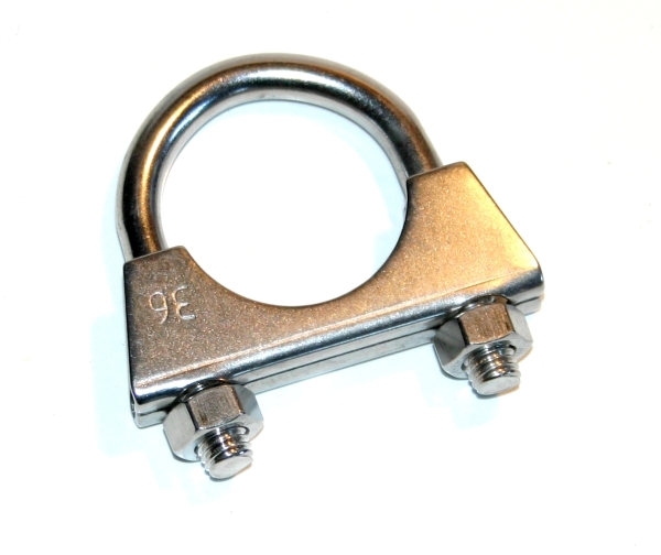Auspuffschelle 36mm U-Profil (-Edelstahl-), 2CV / ...