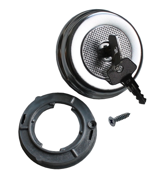 Tankdeckel verchromt abschließbar, 2CV / DYANE / ... / ID / DS