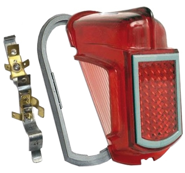 Rücklicht rechts kompl. m. Beleuchtungsausschnitt f. Kennzeichen, 2CV 1964 bis 1970