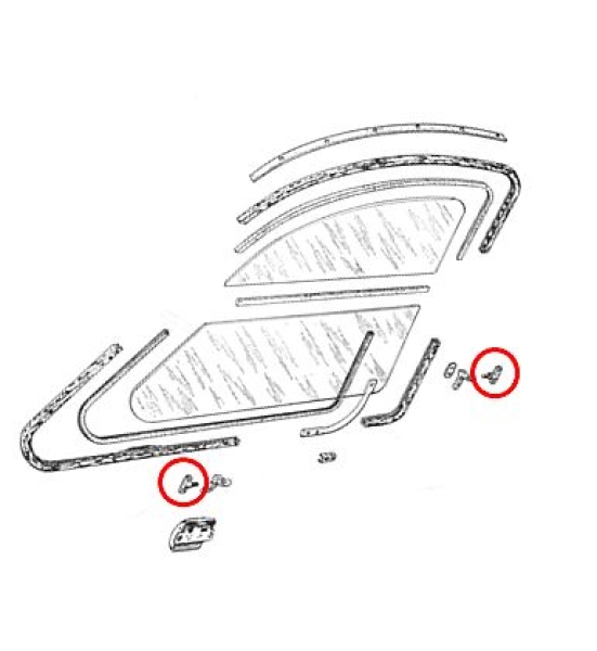 Klappfensterscharnier an Türe vorne links und/oder rechts, 2CV/AK - je letzer Typ