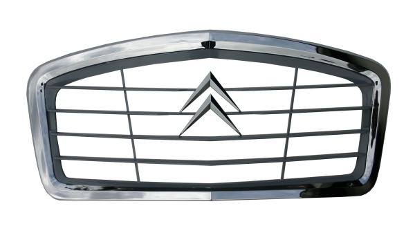 Haubengrill grau -Original Qualität-, verchromtem Rahmen, 2CV