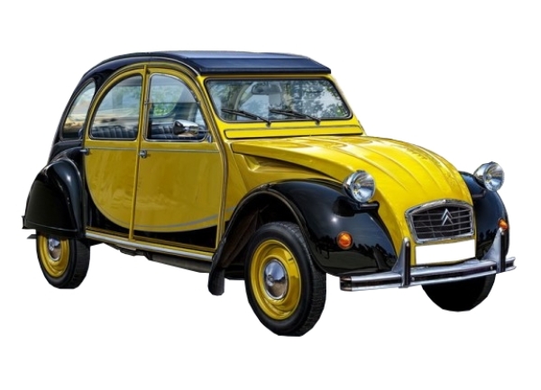 Klebesatz Charleston gelb/schwarz, 2CV