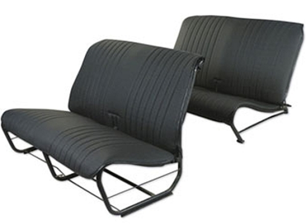 Bezug-Satz Skai schwarz offene Seiten (Bank vorne + Bank hinten)