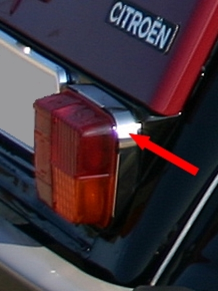 Rücklichtsockelverkleidungssatz Edelstahl, 2CV