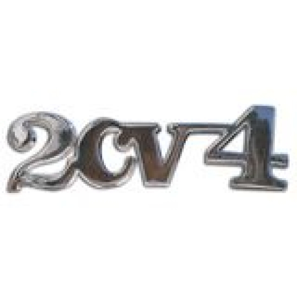 Schriftzug "2CV4" (silberner Schriftzung, selbstklebend // Kunstoff)