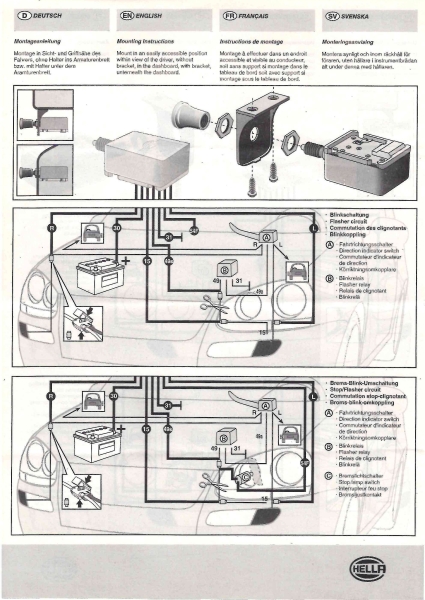 Warnblinkanlage 12V zum Nachrüsten HELLA