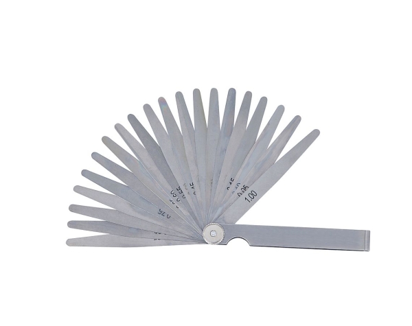 Fühlerlehre (Präzisionslehre) mit konisch zulaufenden Blättchen (0,05-1,0mm - 20 Blatt)