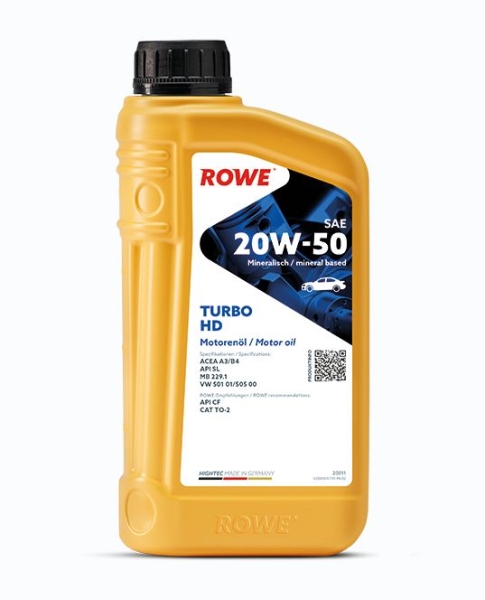 Motoröl ROWE 20W50 (1 Liter) für Old- und Youngtimer (Preis vor Angebotsabzug 14,90€)