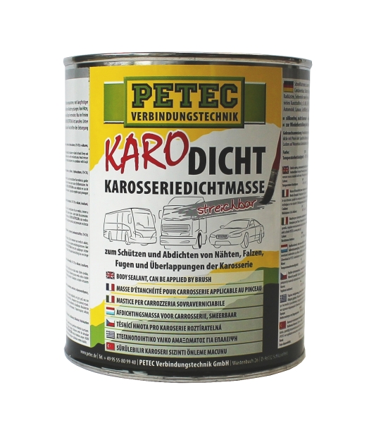 Karosseriedichtmasse PETEC (KARO-Dicht) streichbar in grau, 900ml
