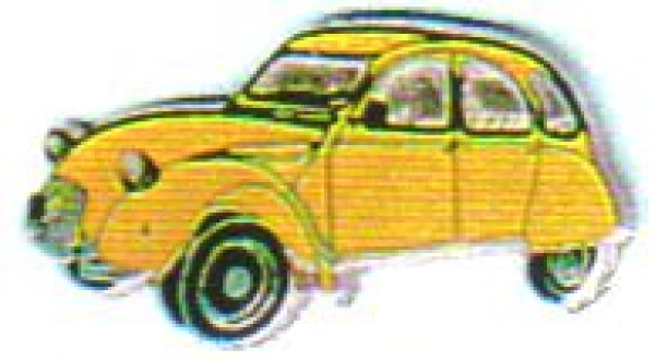 Pin: 2CV gelb / Relief Emaille